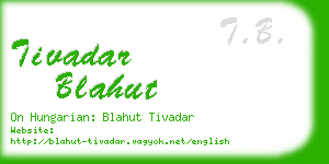 tivadar blahut business card